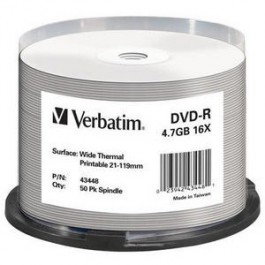 DVD-R 16x Wide Thermal Printable No ID Brand cake50