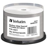 Verbatim CD-R Wide Thermal Printable 52X 700MB Cake50