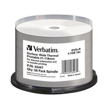 Verbatim DVD R 16x Wide Thermal Printable Cake50