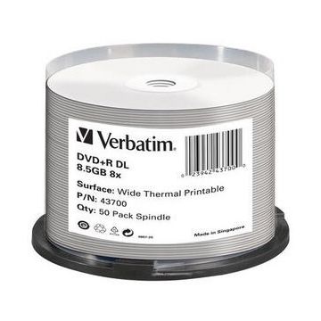 Verbatim DVD R DL Wide Thermal Printable 8x Cake50