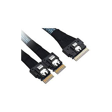 Broadcom Câble Tri-Mode NVMe SlimSAS SFF-8654 8x vers 2x SFF-8654 4x 1M