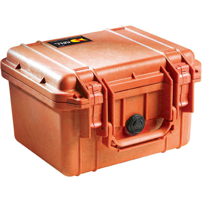 Peli 1300 valise de transport orange avec insert en mousse